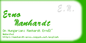 erno manhardt business card